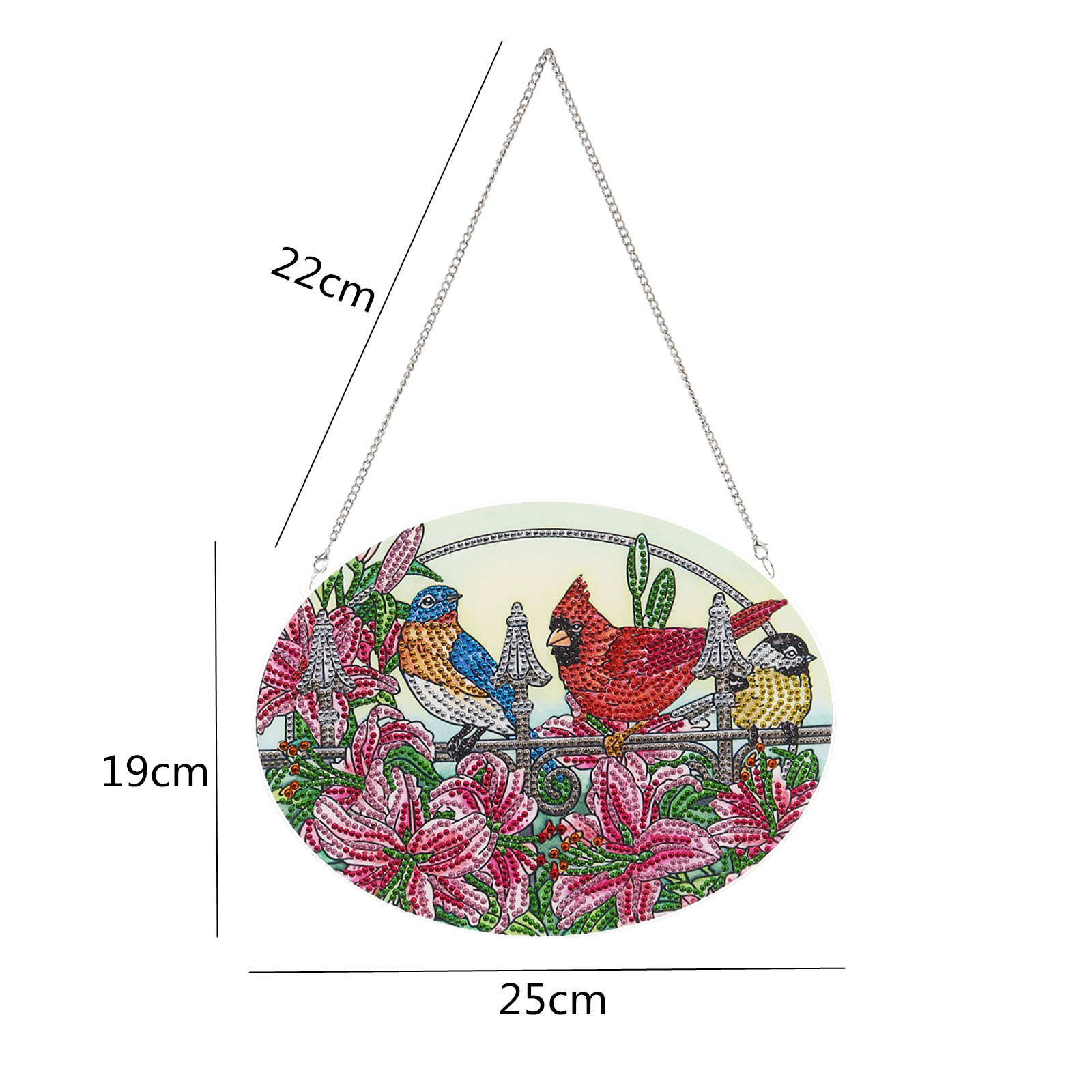 Bird flower pattern DIY diamond painting door hanging plate single side acrylic material crafts wall art decor