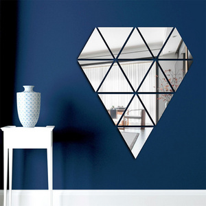 Acrylic triangle combination mirror wall sticker DIY three-dimensional self-adhesive living room room wall decoration wall stick