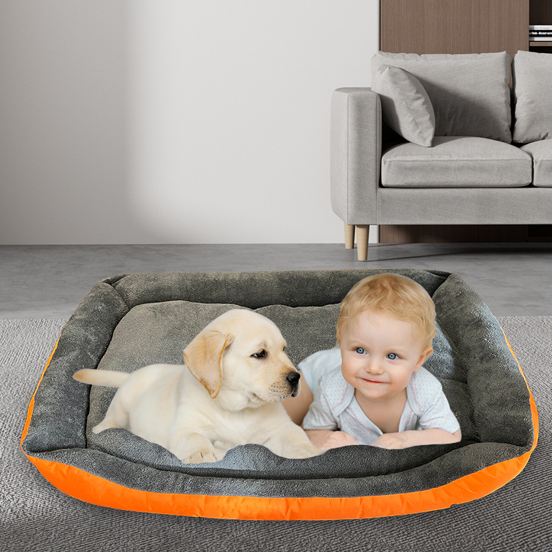 Custom Logo Extra Large Pet Bed Waterproof  Durable Oxford Human Size Dog Bed Memory Foam Orthopedic Dog Bed For Pet