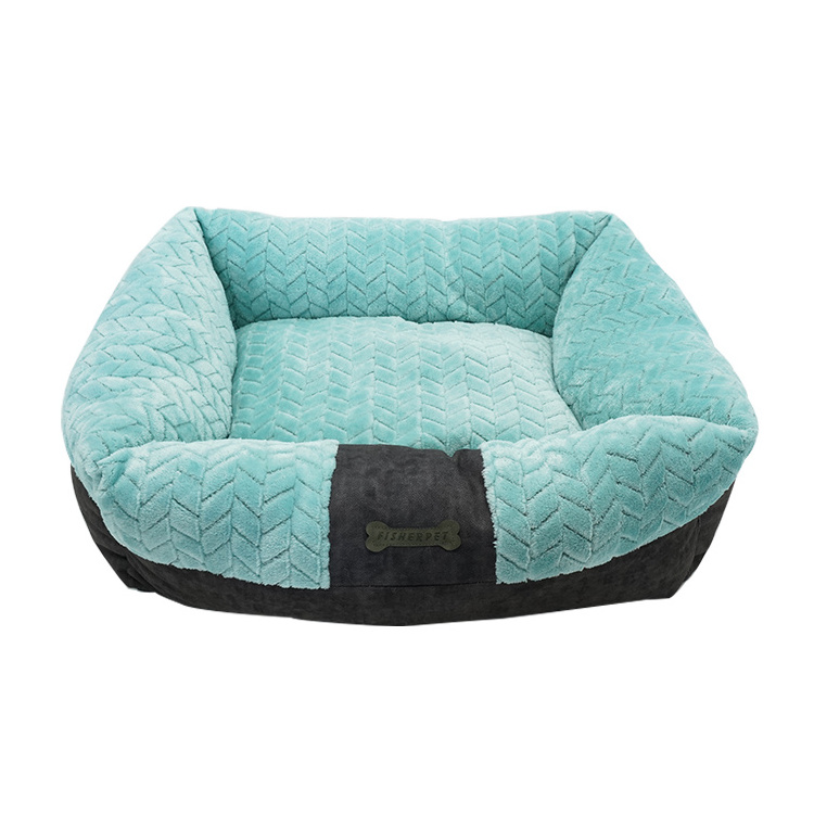 Dropshipping Bed Pet Dog Sleeping Cat Kennel Cotton Flannel Sofa Bolster Plush Warming Warm Self House Cave Puppy Raised