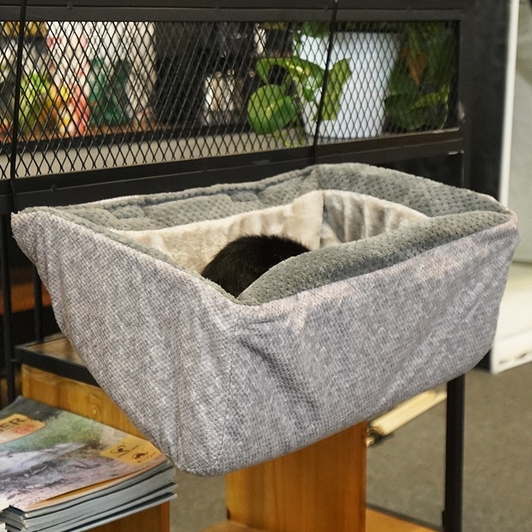 Pet Cat Animal Hammock Luxury Radiator Bed Hanging Winter Warm Fleece Basket Hammocks Metal Iron Frame Sleeping Bed for Cats