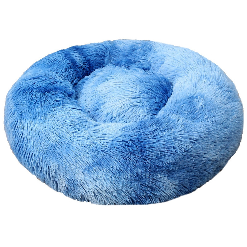 Pet Dog Bed Mat Blanket Long Plush Cat Dog House Donut Dog Beds Round Lounger Sofa Sleeping Bag Kennel for Gifts