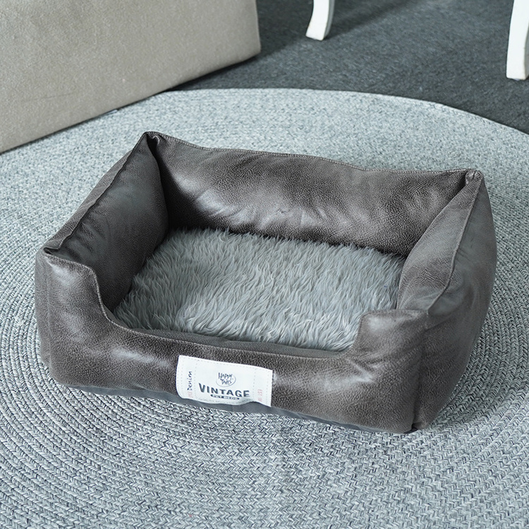 Premium leather like Pet bed with removable cushion pet sofa