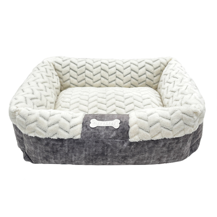 Dropshipping Bed Pet Dog Sleeping Cat Kennel Cotton Flannel Sofa Bolster Plush Warming Warm Self House Cave Puppy Raised