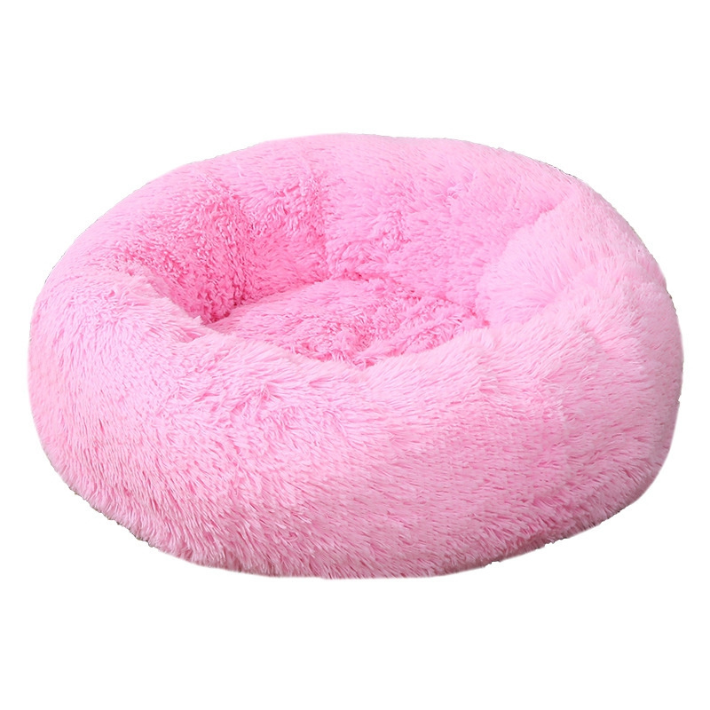 Pet Dog Bed Mat Blanket Long Plush Cat Dog House Donut Dog Beds Round Lounger Sofa Sleeping Bag Kennel for Gifts