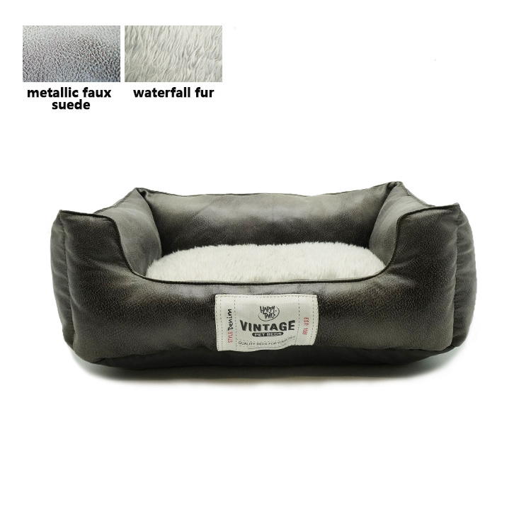 Premium leather like Pet bed with removable cushion pet sofa