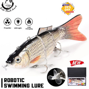 Robotic Fishing Lures Multi Jointed Bait 4 Segments Auto Electric Wobblers For Pike Swimbait USB Rechargeable LED Light Swimming