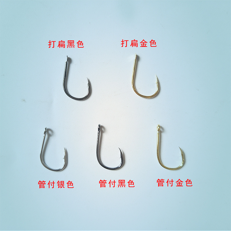 Gulang Wholesale 100 Pcs/box High Carbon Steel Fishing Hook 1#-15# Silver/Black/Gold Barbed Hook Accessories