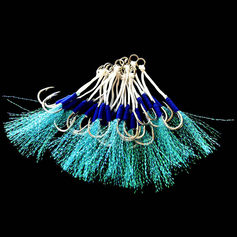 Gorgons 10#/12#/14#/16#/18#/20# assist hook saltwater double hook jigging hooks with barbed