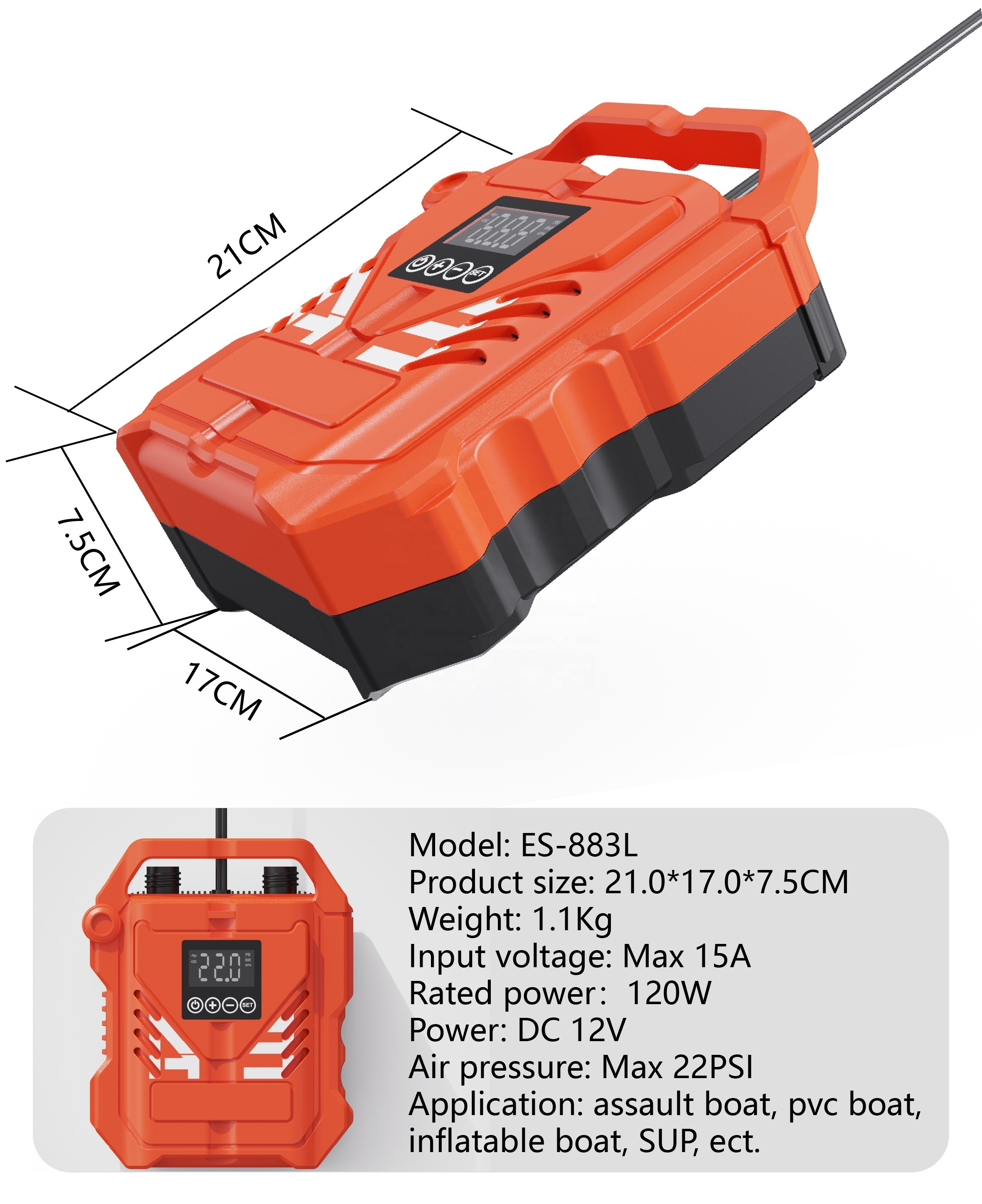 E SUP  board inflate  Paddle Board air pump electric   Tandem Sup Board Suitable  Water Play Surfing