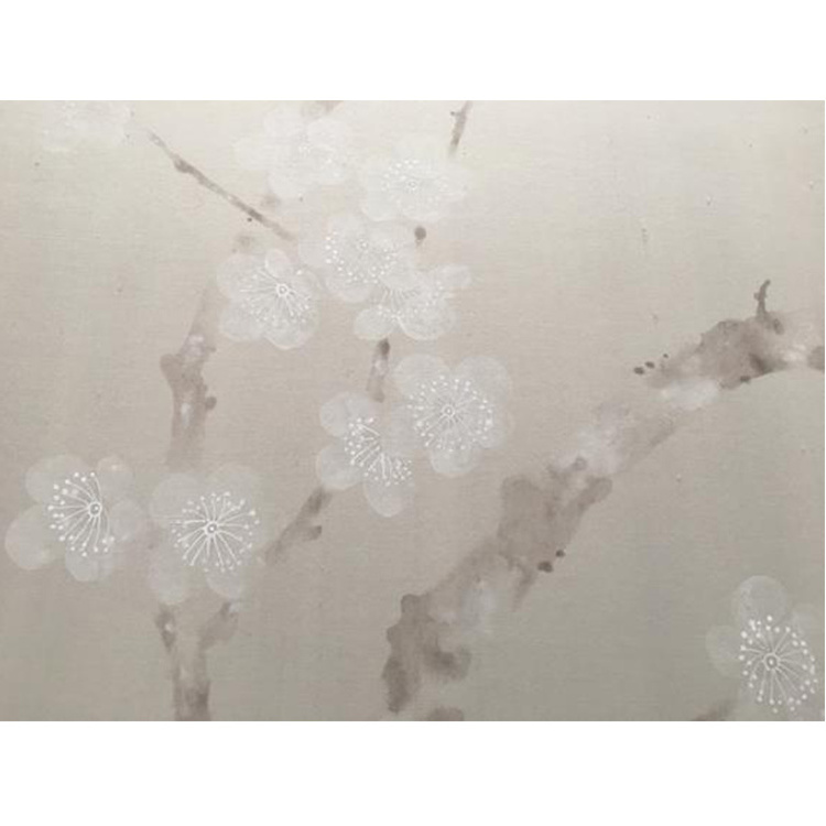 Cherry blossom hand painted wallpaper on silk