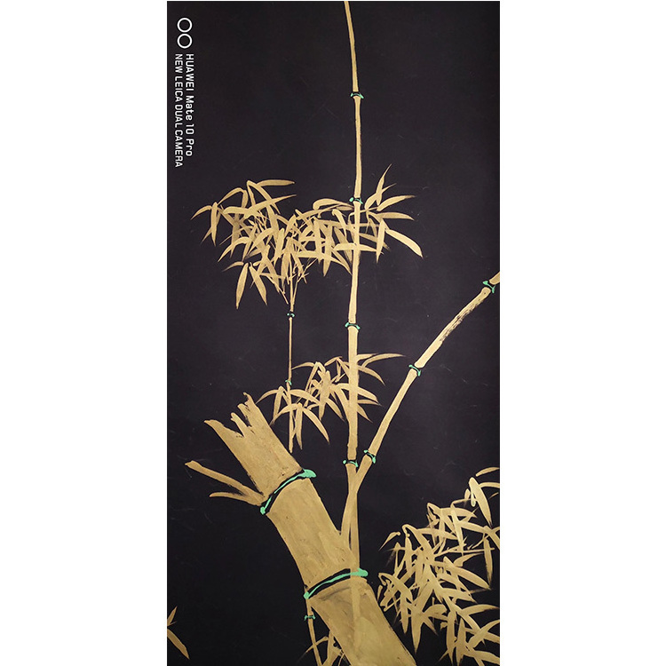 Bamboo hand painted silk wallpaper 3ft x 8ft accept custom size, bamboo hand painted artworks