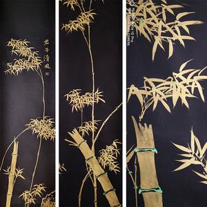 Bamboo hand painted silk wallpaper 3ft x 8ft accept custom size, bamboo hand painted artworks