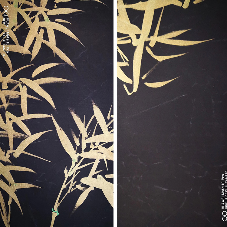 Bamboo hand painted silk wallpaper 3ft x 8ft accept custom size, bamboo hand painted artworks