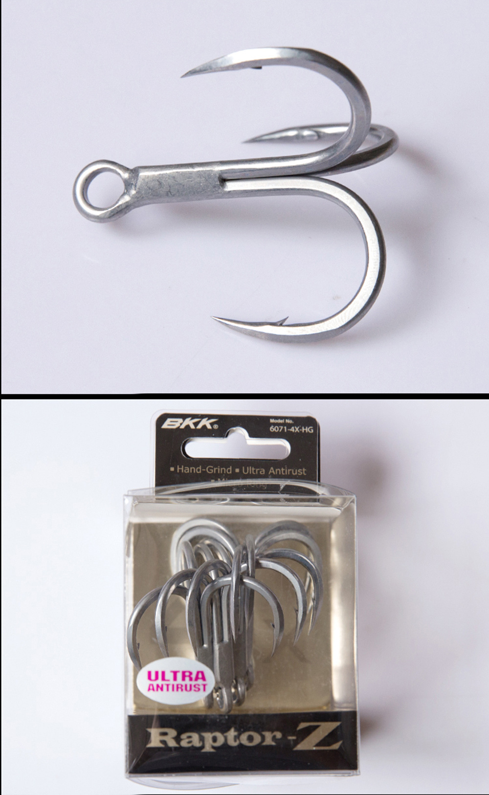 BKK Raptor-Z 6071-4X-HG Treble Fishing Hooks #5/0-#4 Sea Fishing Accessory Anti-Rust Coating Triple Anchor Hooks