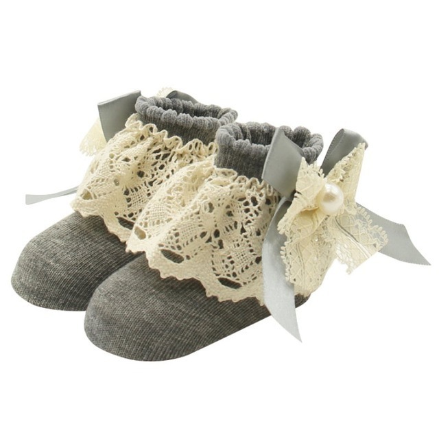 Wholesale Good quality Cotton comfortable soft baby lace boot socks