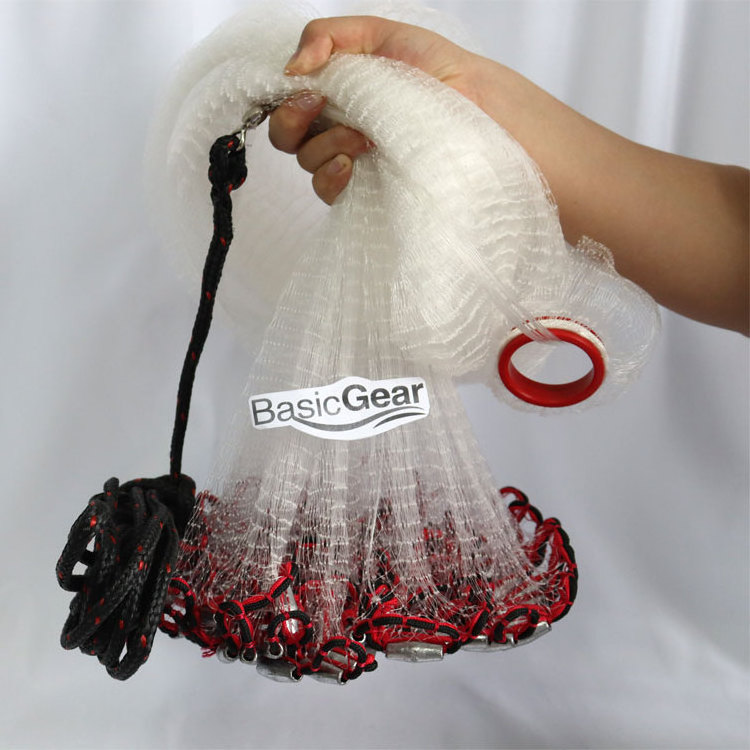 Spread fully drawstring Fishing Net double selvage fishing cast net for sale