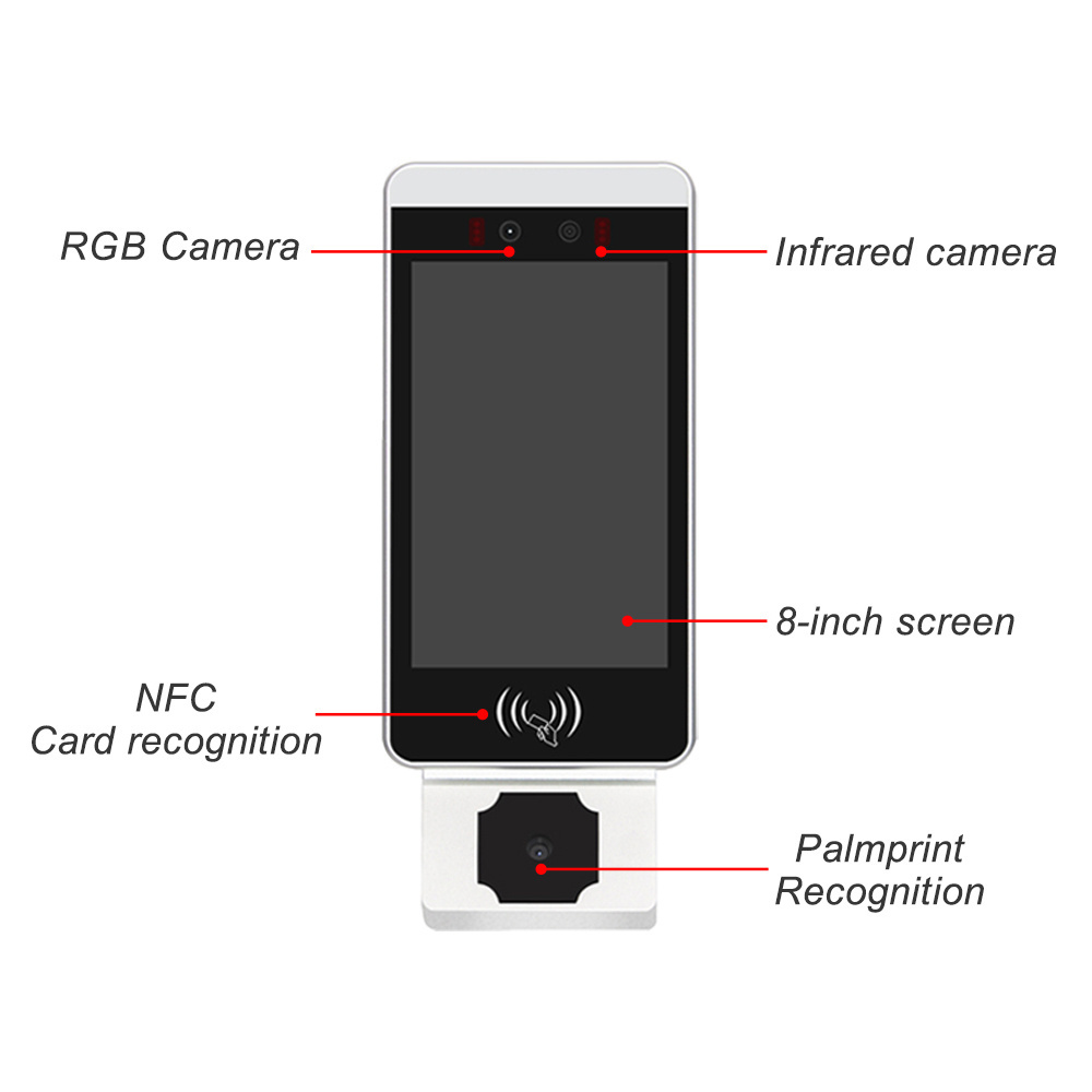 Fisja Biometric Palm Scanner With Palm Vein Recognition Face Recognition Attendance Palm Reader