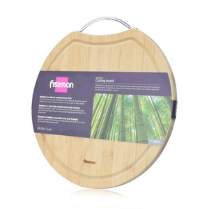 FISSMAN Bamboo Cutting Board Eco-friendly Round Chopping Block