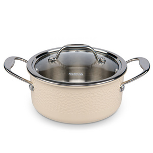 FISSMAN Hot Sale Eco-Friendly LFGB  18cm Induction 304 Stainless Steel Cookware Casserole With Glass Lid Soup Stock Pots