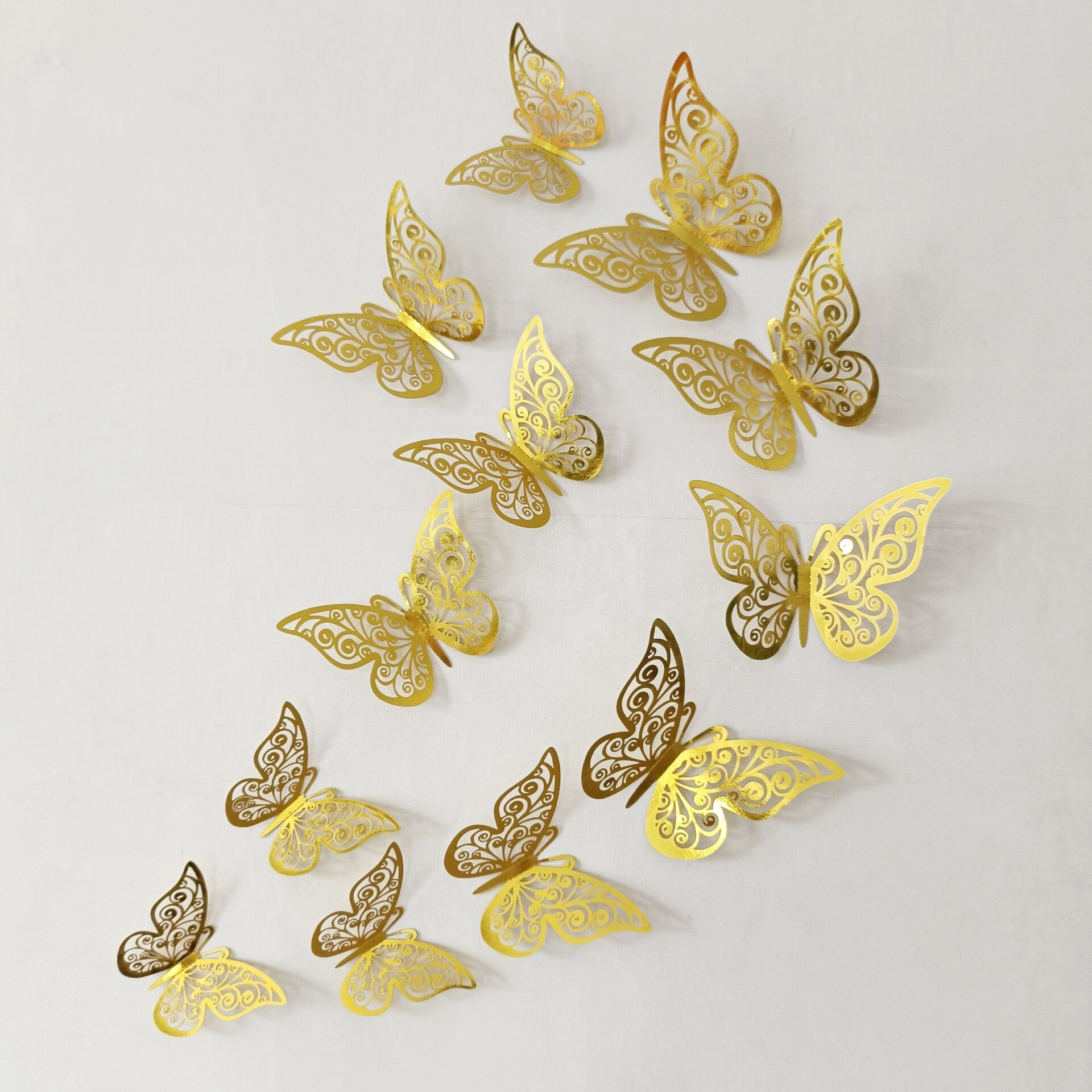 3D Butterfly Wall Decor Removable Metallic Wall Decor Sticker Room Mural Decals for Kids Bedroom Nursery Classroom Party Decor