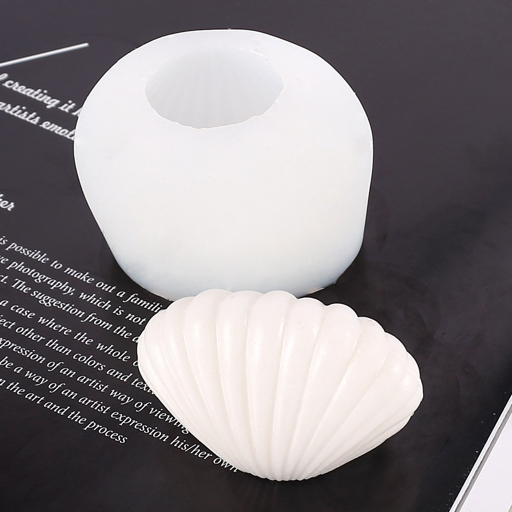 Shell shape scented candle silicone mold DIY desktop table decoration storage resin drop glue mold