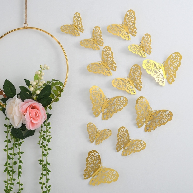 3D Butterfly Wall Decor Removable Stickers for Party Cake Decoration Fridge Sticker Kids Bedroom Nursery Classroom Wedding Decor