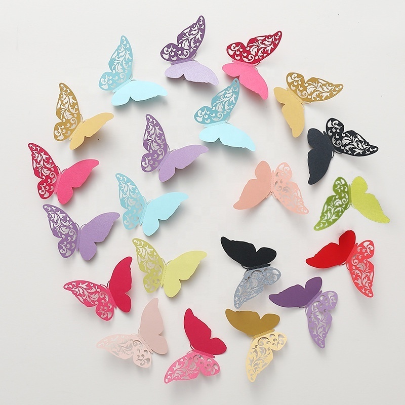 Butterfly Wall Decor DIY 3D Butterfly Stickers Removable Butterfly Decals for Home Nursery Classroom Bathroom Living Room Decor