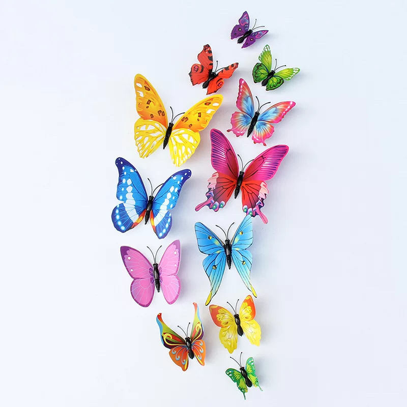 Hot Sale Butterfly Wall Decor 3D Butterflies Stickers for Party Decorations with Magnets For Home Kids Room Bedroom Decoration