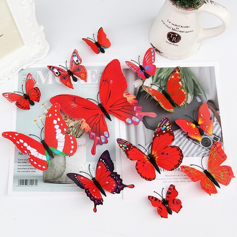 Hot Sale Butterfly Wall Decor 3D Butterflies Stickers for Party Decorations with Magnets For Home Kids Room Bedroom Decoration