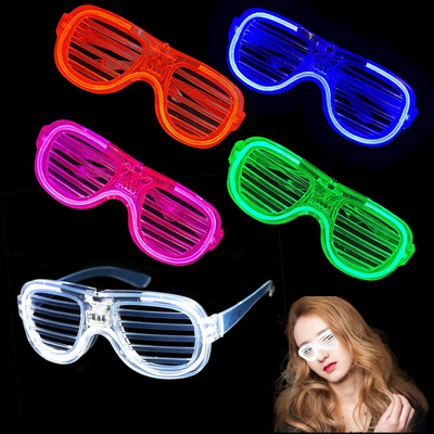 LED Glasses Glow in The Dark Party Supplies Rave Neon Shutter Shades Light Up Glasses Sunglasses Party Favors for Concerts