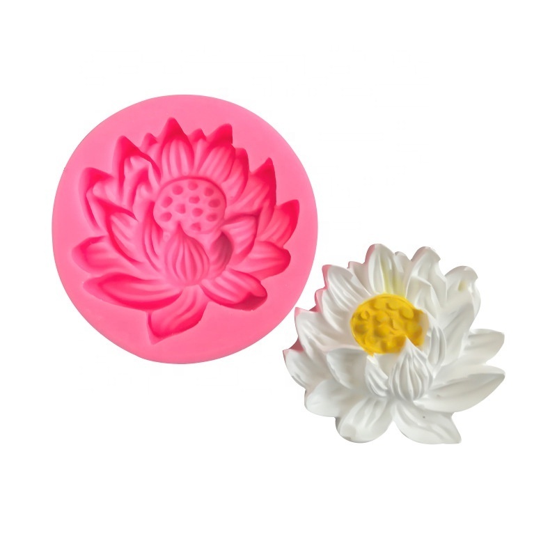 Lotus Flower Silicone Candle Mold Fondant Chocolate Cake Candy Mould Resin Clay Baking Pastry Tools