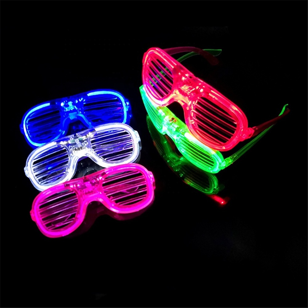 LED Glasses Glow in The Dark Party Supplies Rave Neon Shutter Shades Light Up Glasses Sunglasses Party Favors for Concerts