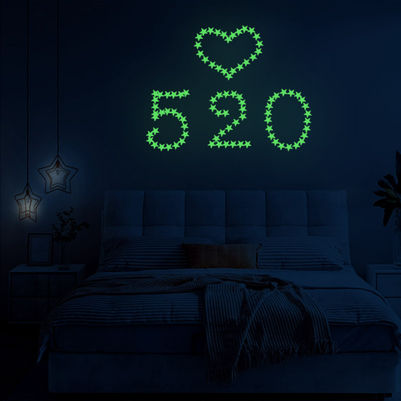 Night Glow Star Glow Wall Decal Living Room Bedroom Switch Decoration Children's Room DIY Creative Night Glow Sticker