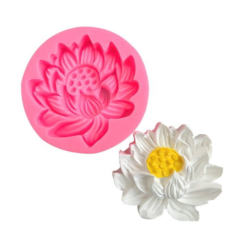 Lotus Flower Silicone Candle Mold Fondant Chocolate Cake Candy Mould Resin Clay Baking Pastry Tools