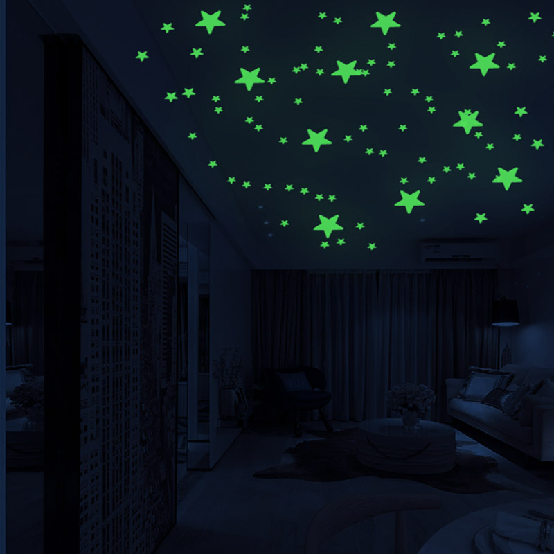 Night Glow Star Glow Wall Decal Living Room Bedroom Switch Decoration Children's Room DIY Creative Night Glow Sticker