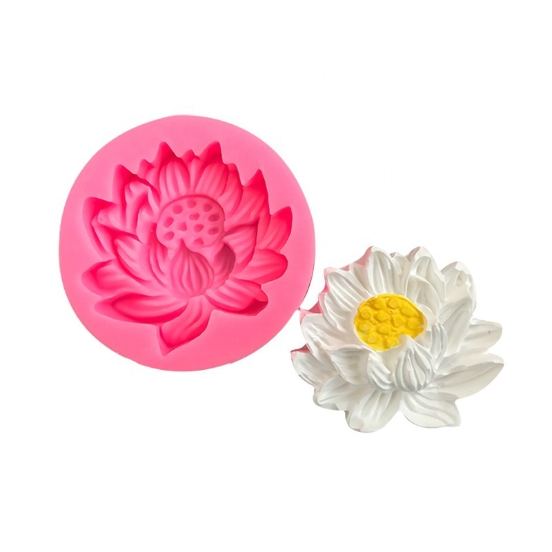 Lotus Flower Silicone Candle Mold Fondant Chocolate Cake Candy Mould Resin Clay Baking Pastry Tools