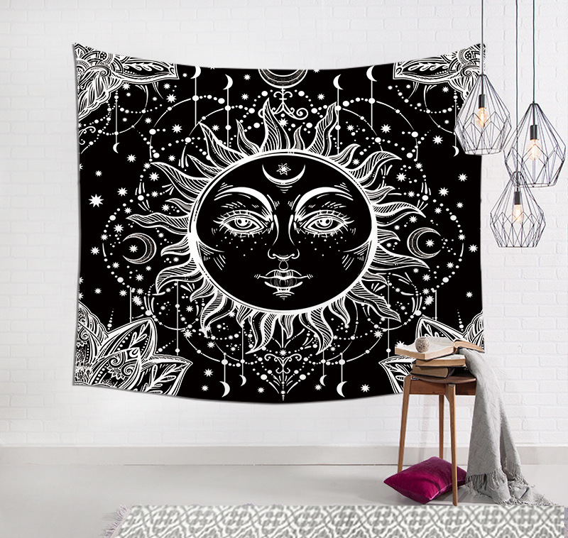 Factory Hot Selling Tarot Tapestry Sun Star Moon Room Decoration Background Cloth Wall Hanging Holiday Decorations