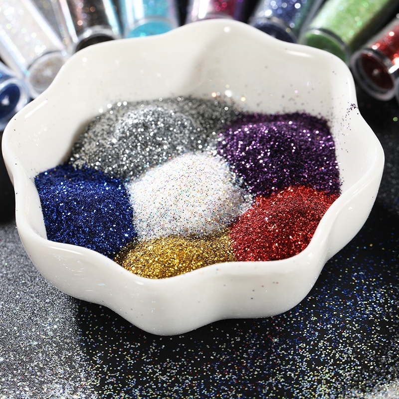 Fine Glitter Holographic Glitter Powder for Tumblers Slime Epoxy Resin Arts Crafts Iridescent Cosmetic Glitter for Body