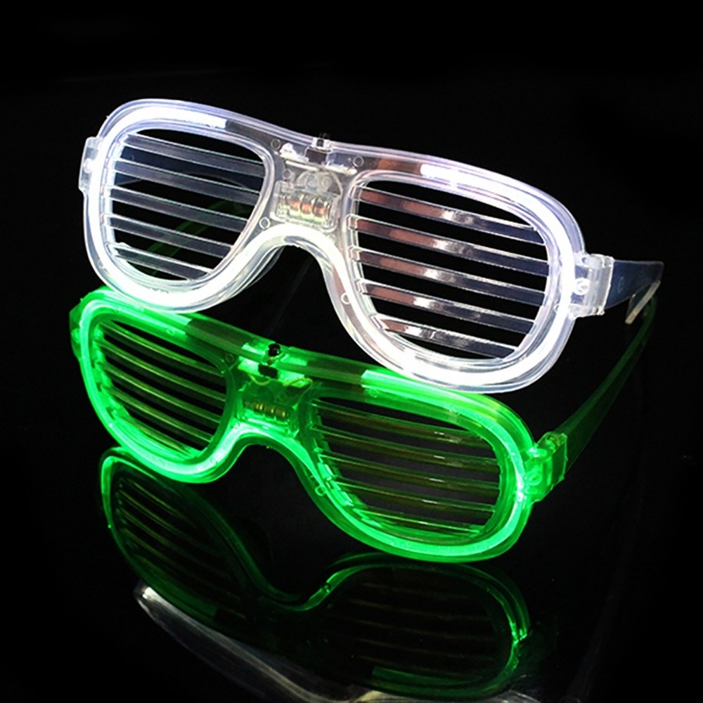 LED Glasses Glow in The Dark Party Supplies Rave Neon Shutter Shades Light Up Glasses Sunglasses Party Favors for Concerts