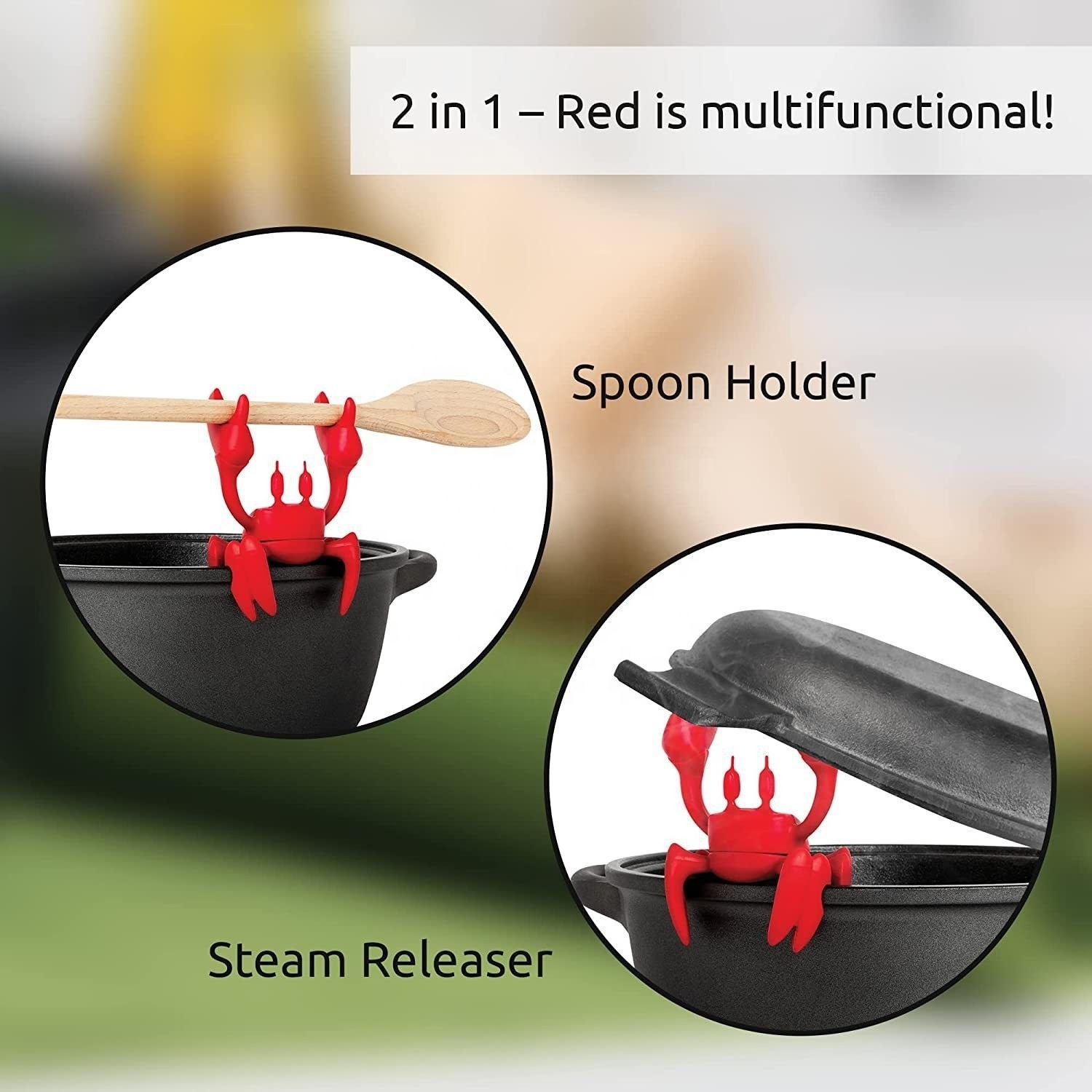 Red Crab Silicone Utensil Rest Silicone Spoon Rest for Stove Top Heat-Resistant Kitchen Grill Utensil Holder Spoon Holder