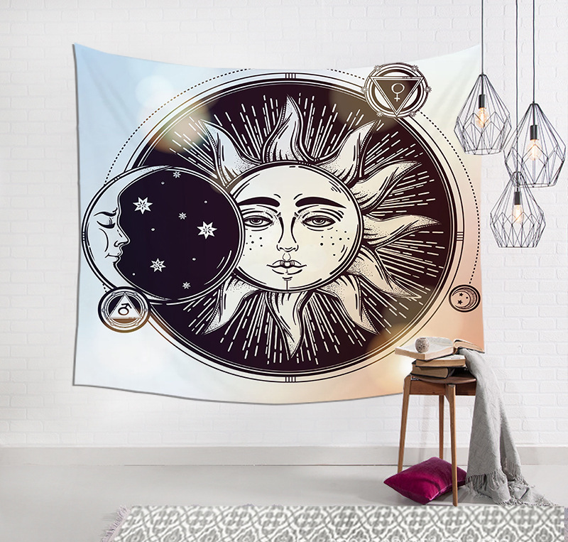 Factory Hot Selling Tarot Tapestry Sun Star Moon Room Decoration Background Cloth Wall Hanging Holiday Decorations