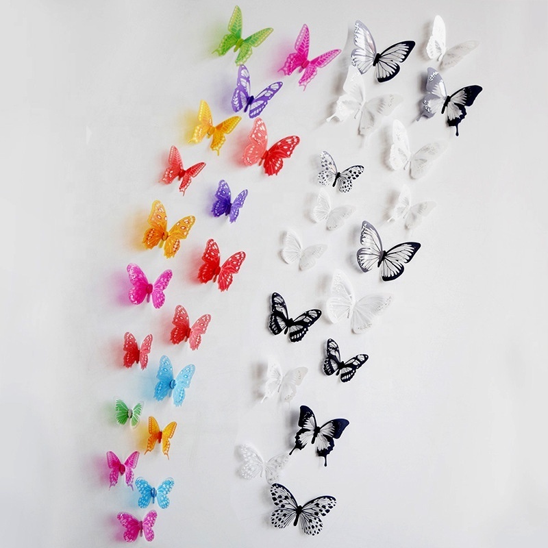 3D Butterfly Wall Decor Removable Butterfly Decorations for Girls Bedroom Butterflies Decals Birthday Party Decoration Kids Room