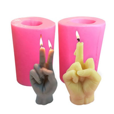 Wholesale 3D Hand Shaped Silicone Mold Candle Mold Middle Finger Shaped Resin Casting Mould for Candle Making