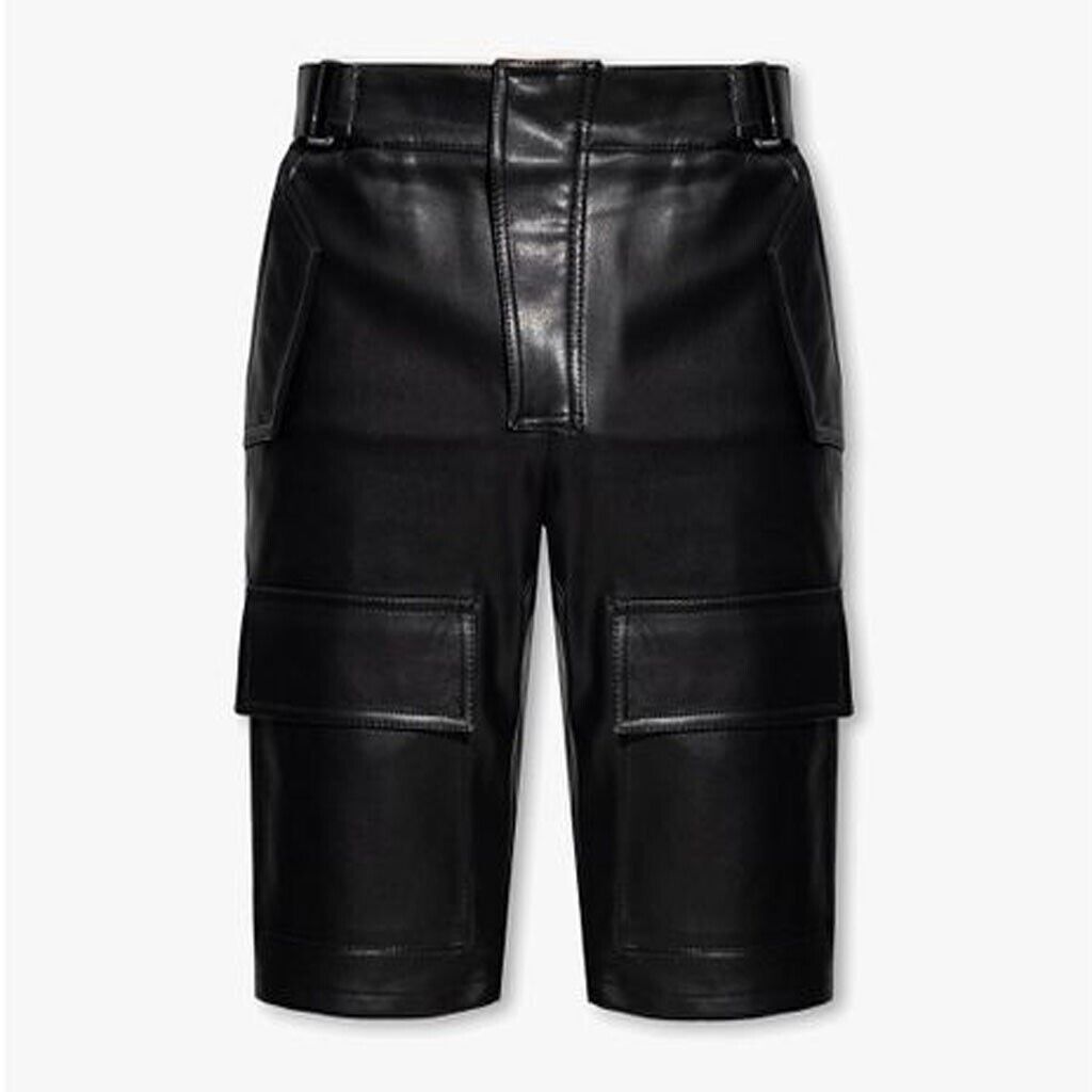 Men's Black Shorts Genuine Lambskin Leather Shorts for man Men Leather Shorts