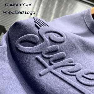 Street Wholesale Embossing T Shirts High Quality Unisex T Shirt Custom 3D Embossed Custom Logo Graphic 100% Cotton Plus Size