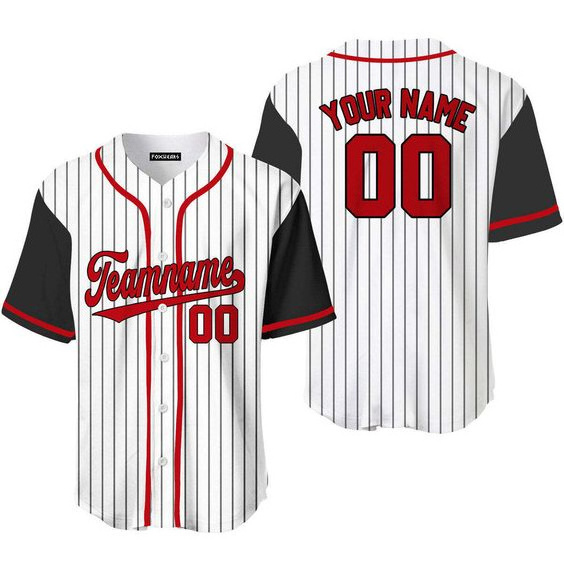 2024 Custom Black White Pinstripe Red Black Raglan Sleeves Baseball Jerseys For Men & Women Softball Jersey Team Uniform