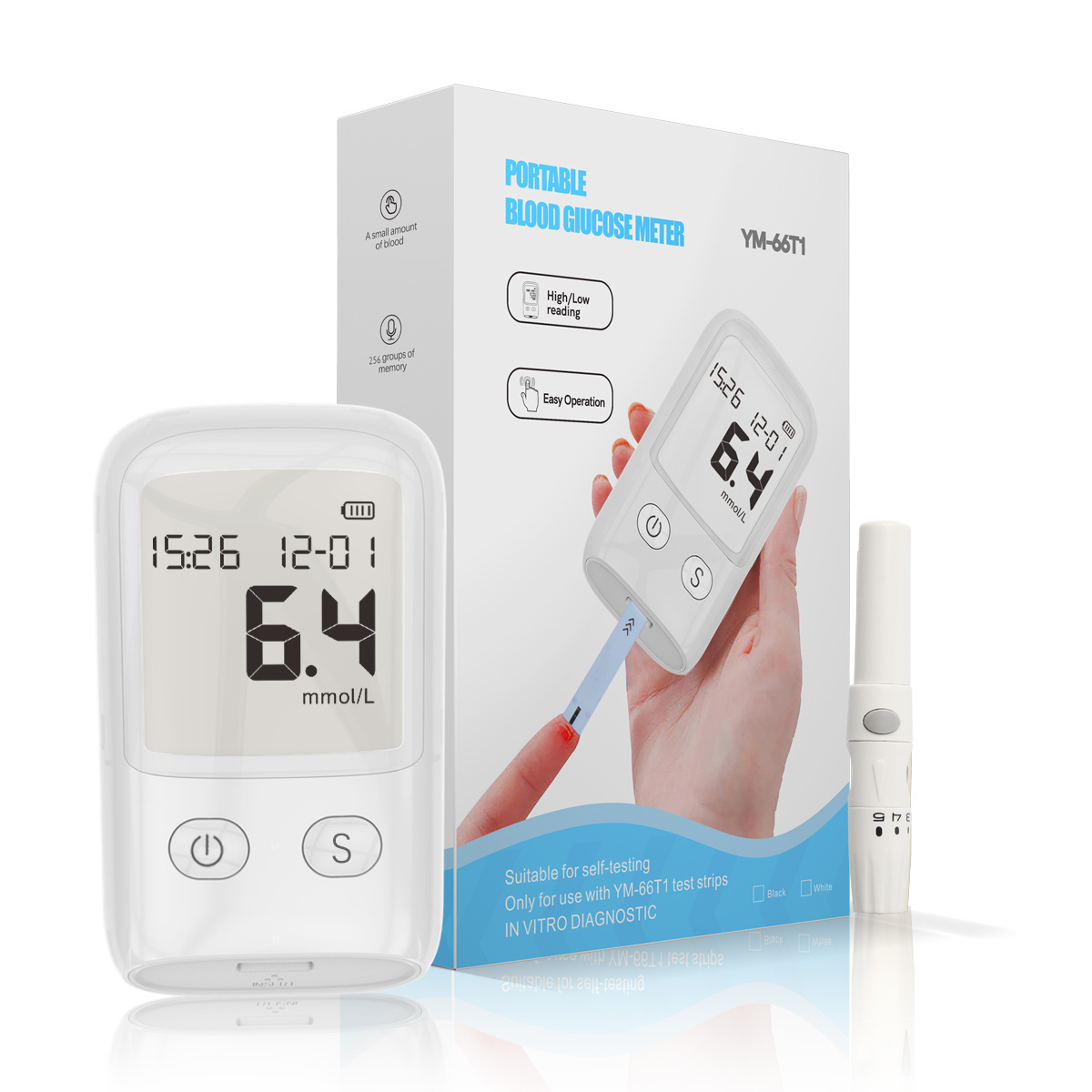 2022 NEW Portable Code Free Digital Glucometer Kit non invasive Blood Smart Sugar level monitor Glucose Meter for Home Hospital