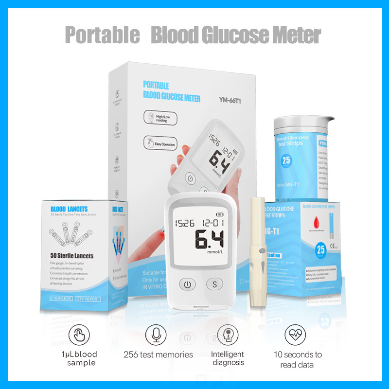 2022 NEW Portable Code Free Digital Glucometer Kit non invasive Blood Smart Sugar level monitor Glucose Meter for Home Hospital