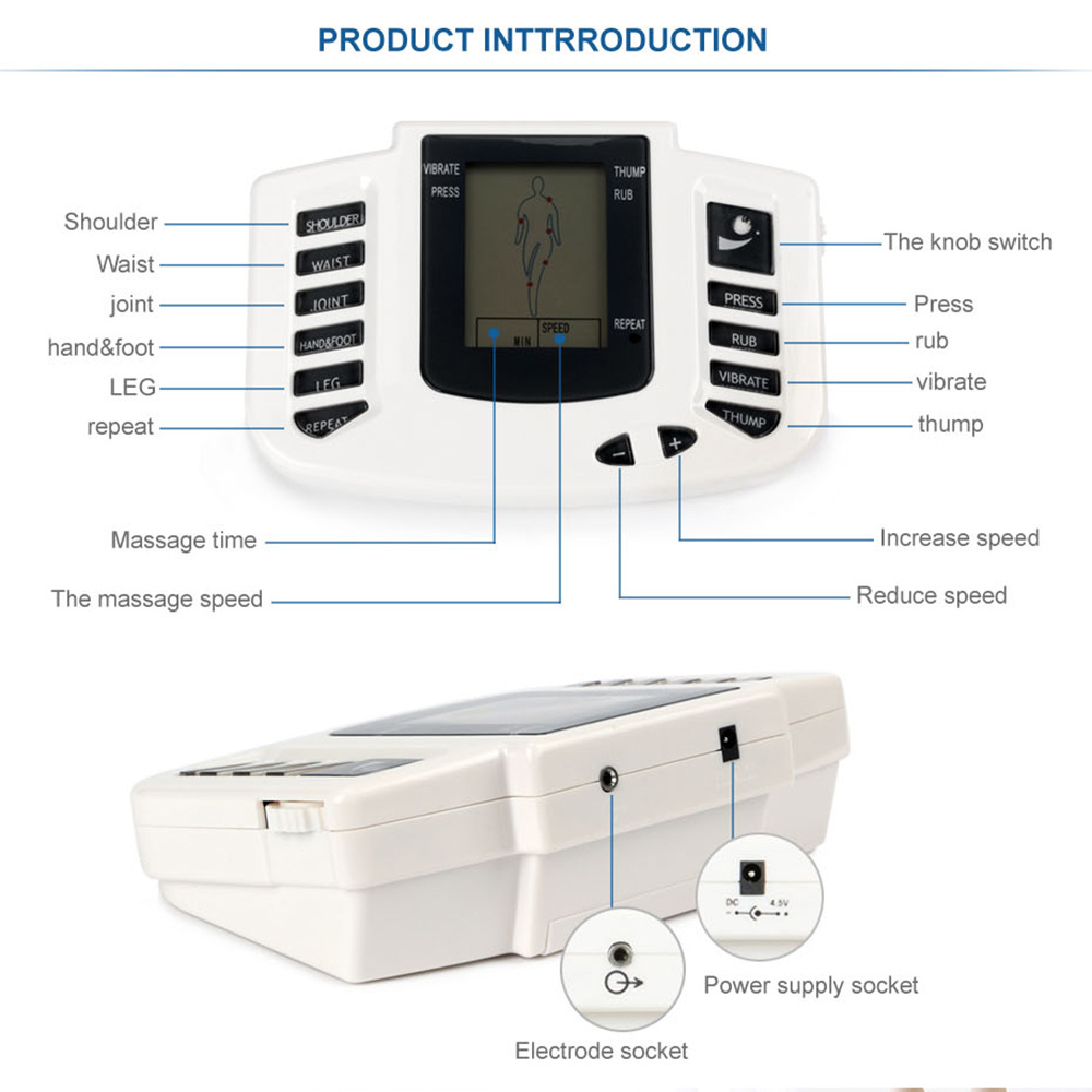 Home Use Electrostimulator Pulse Meridian Muscle Stimulator Digital Therapy Tens Acupuncture Full Body Massager